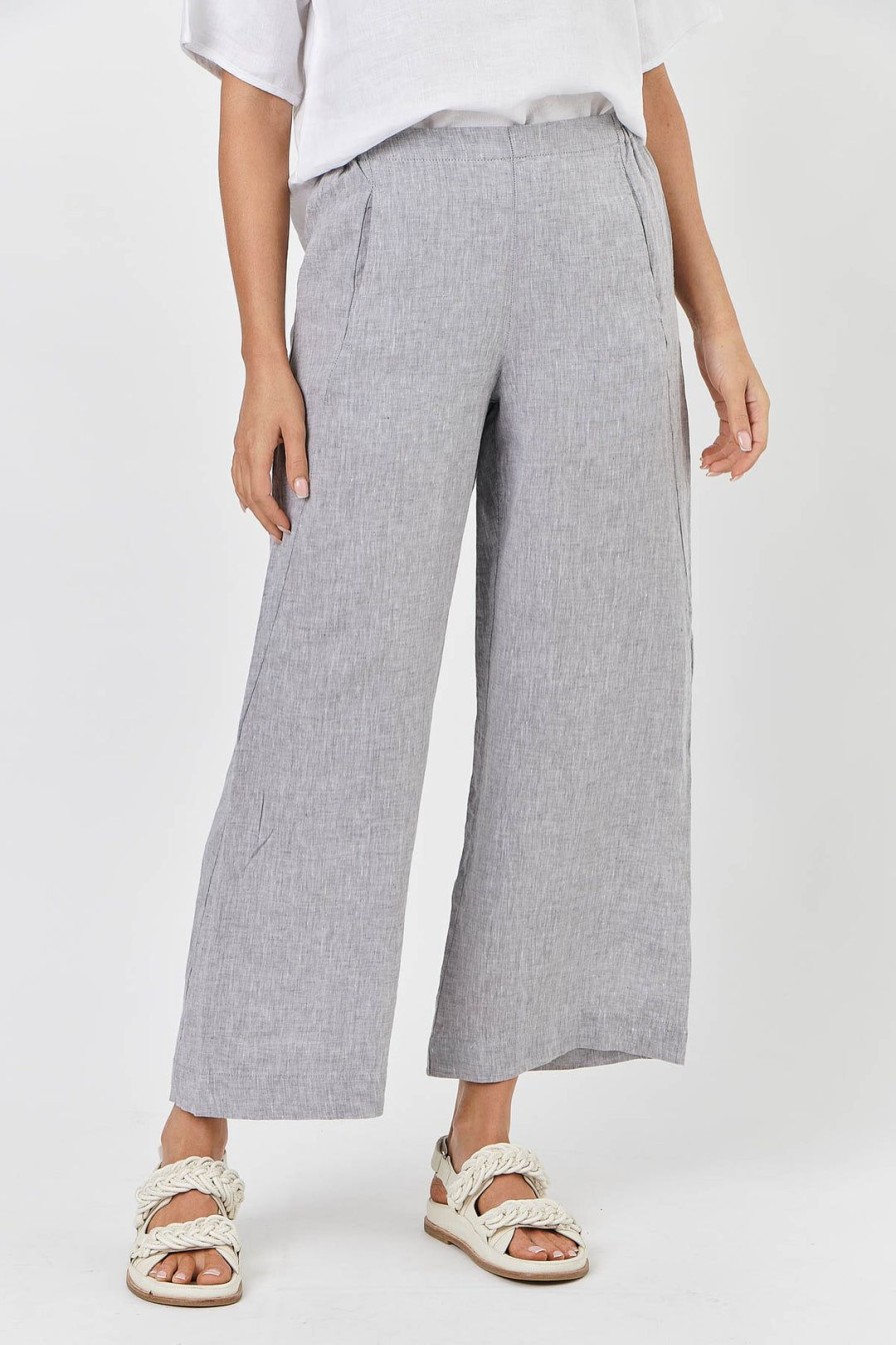 All Clothing Naturals By O & J | Hayley Linen Pant | Smoke | Oj10