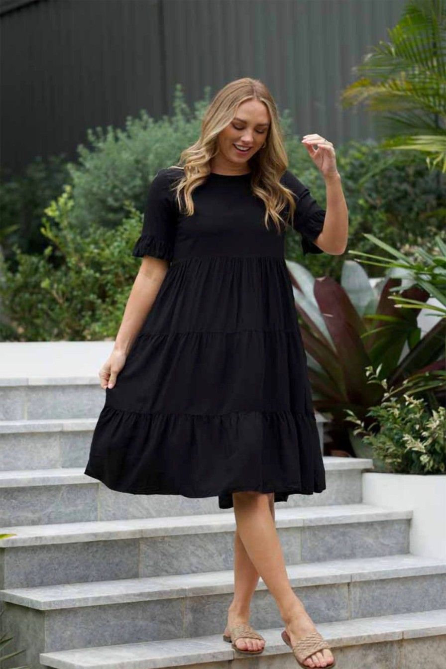 All Clothing New U Collection | Rachael Midi Dress | Nu3 Black