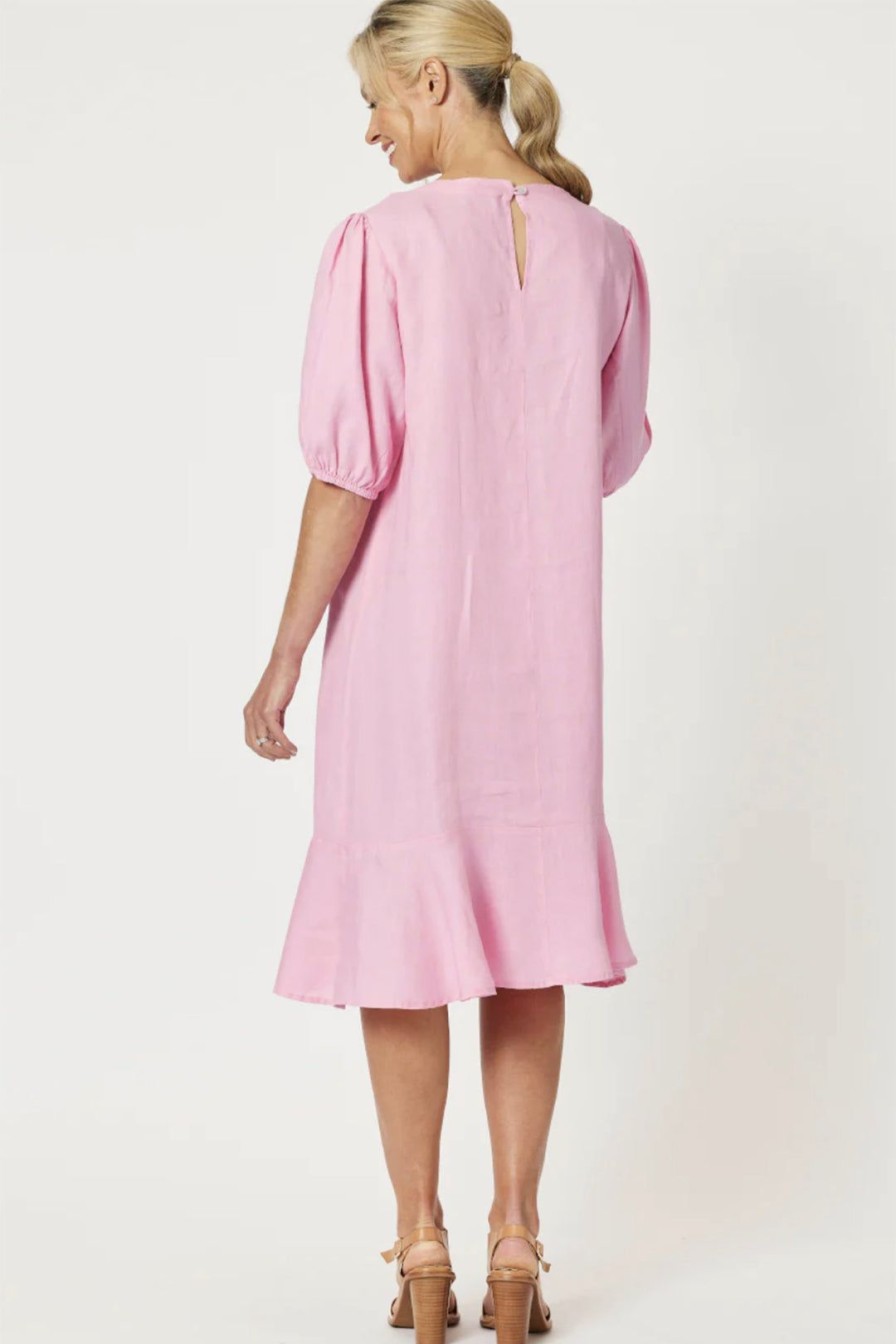 All Clothing Gordon smith | Flute Hem Linen Dress | Candy | Gs13