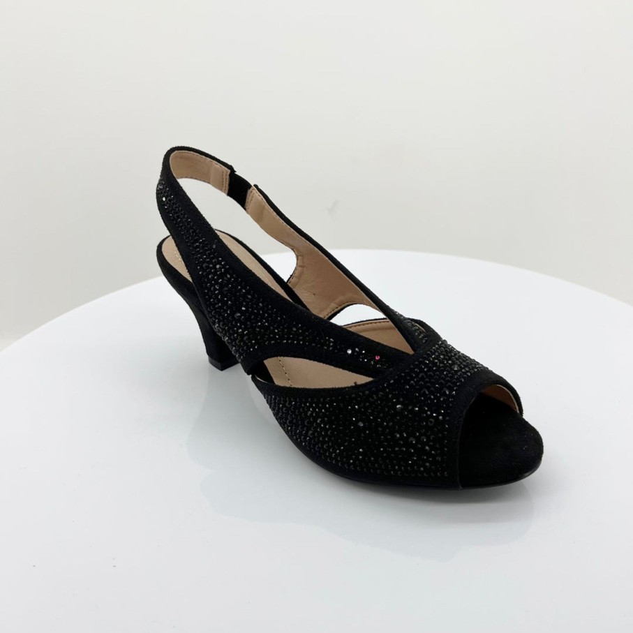 Shoes Clarice | Emily Shimmer Heel | Black Micro | C3