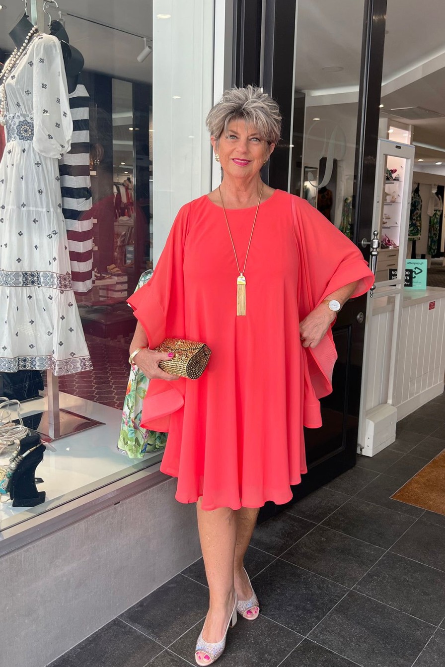 All Clothing Frank Lyman | Freda Woven Dress | Fiesta Coral | Fl33