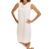 All Clothing See Saw | Linen Cowl Neck Dress Ss42 White