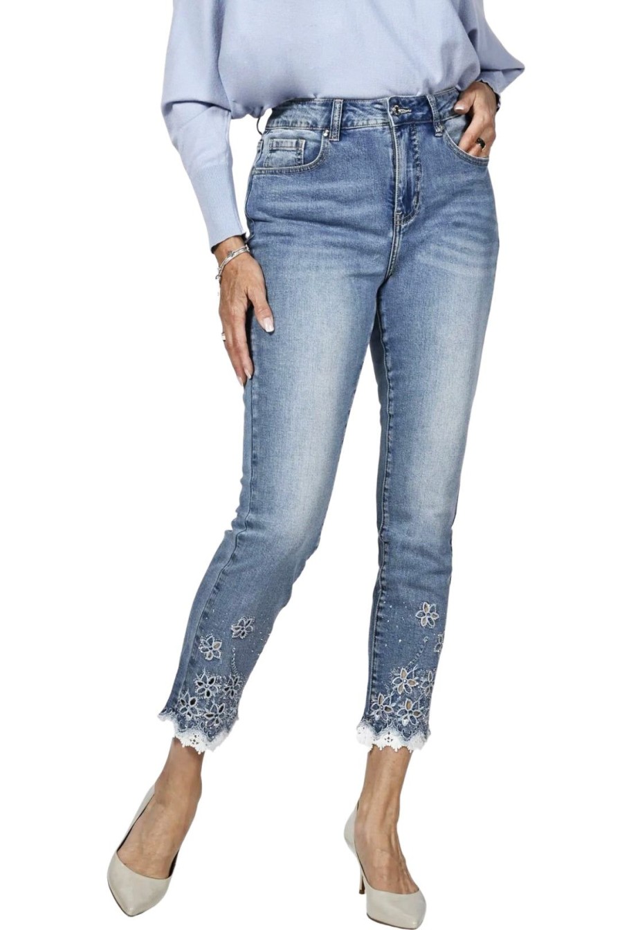 All Clothing Frank Lyman | Diamond Flower Jeans | Fl25