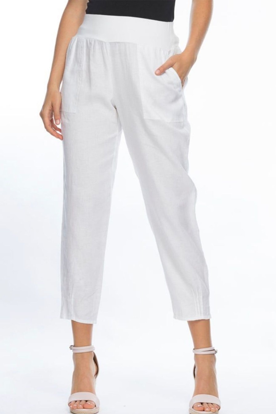 All Clothing Gordon smith | Jersey Waist Linen Pants | White | Gs3