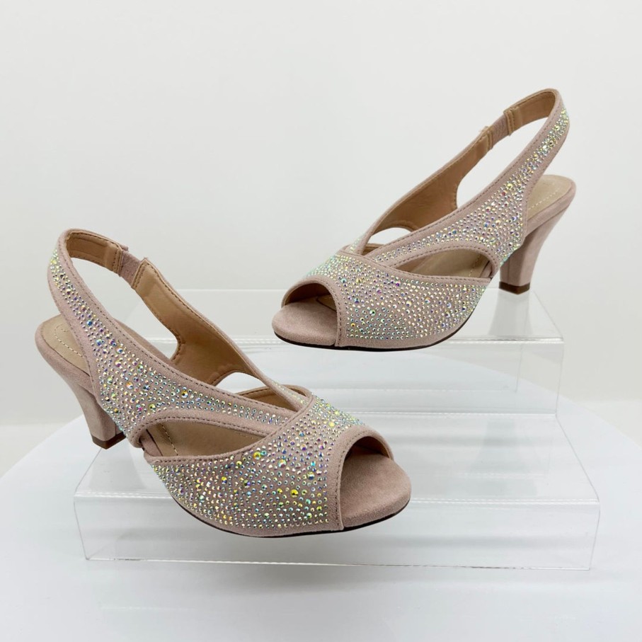 Shoes Clarice | Emily Shimmer Heel | Champagne Micro | C3