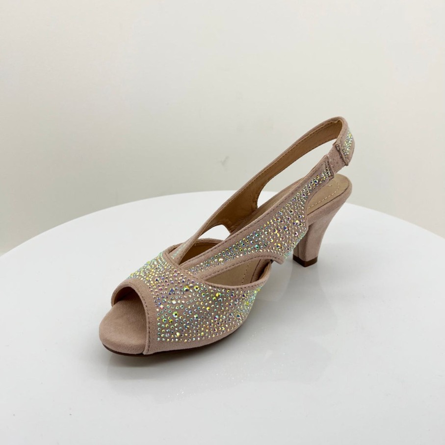 Shoes Clarice | Emily Shimmer Heel | Champagne Micro | C3