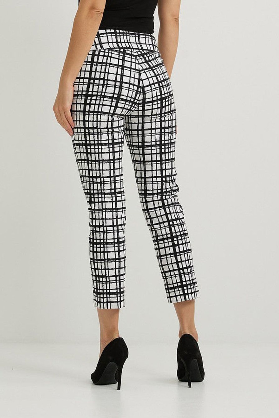 All Clothing Joseph Ribkoff | Checked Cropped Pants | Black & White | Jr123