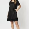 All Clothing Gordon smith | Ruffle Hem Dress | | Gs11 Black