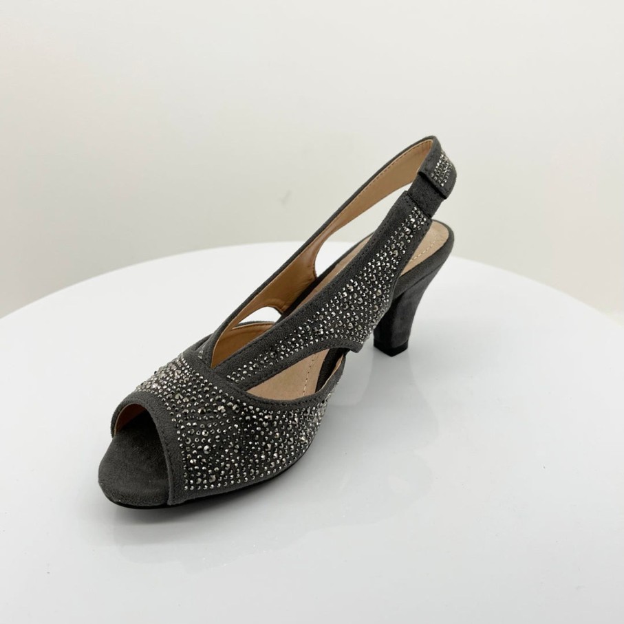 Shoes Clarice | Emily Shimmer Heel | Grey Micro | C3