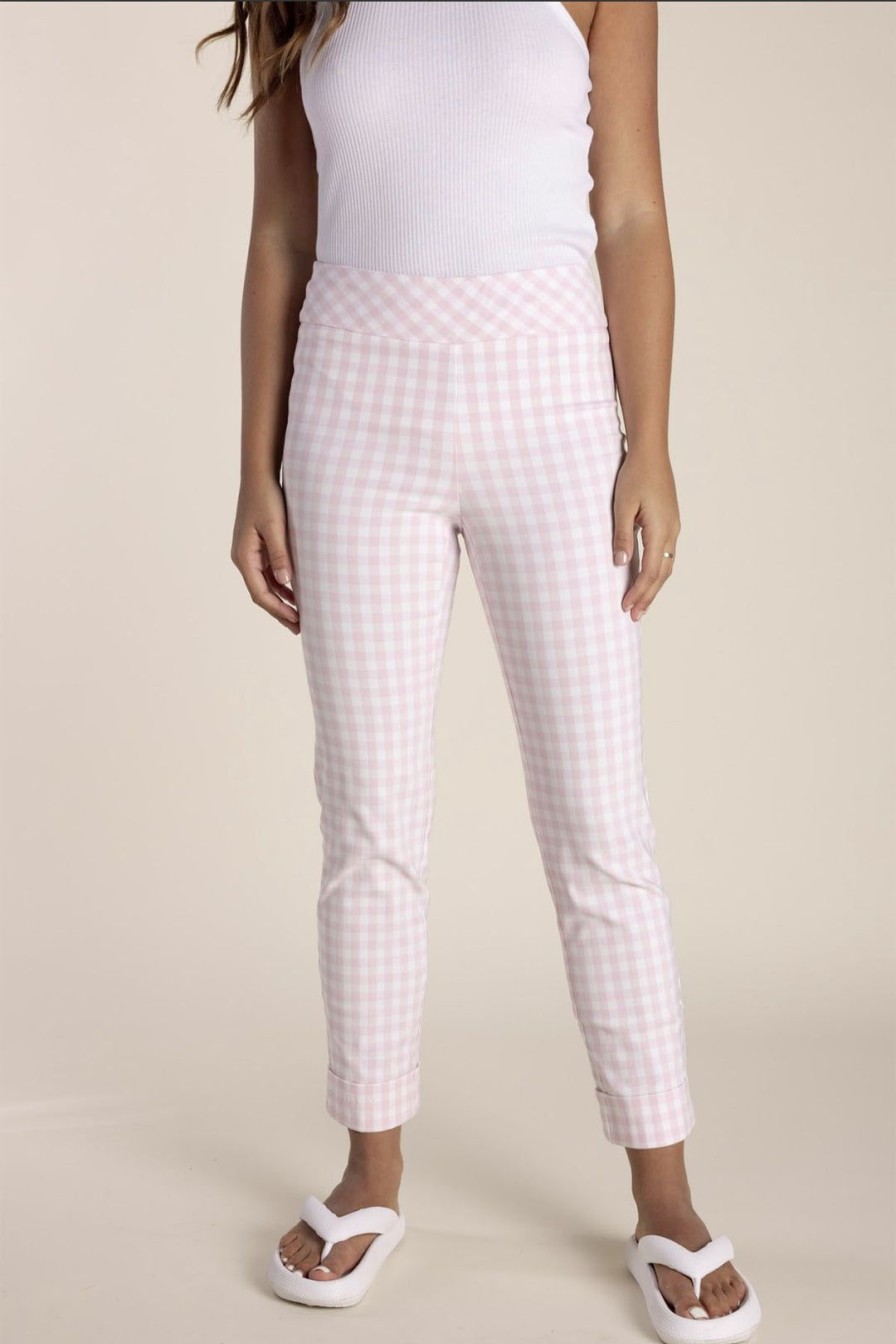 All Clothing Two-T's | Cali Pull On Pant | Pink | Tt14 Gingham Check