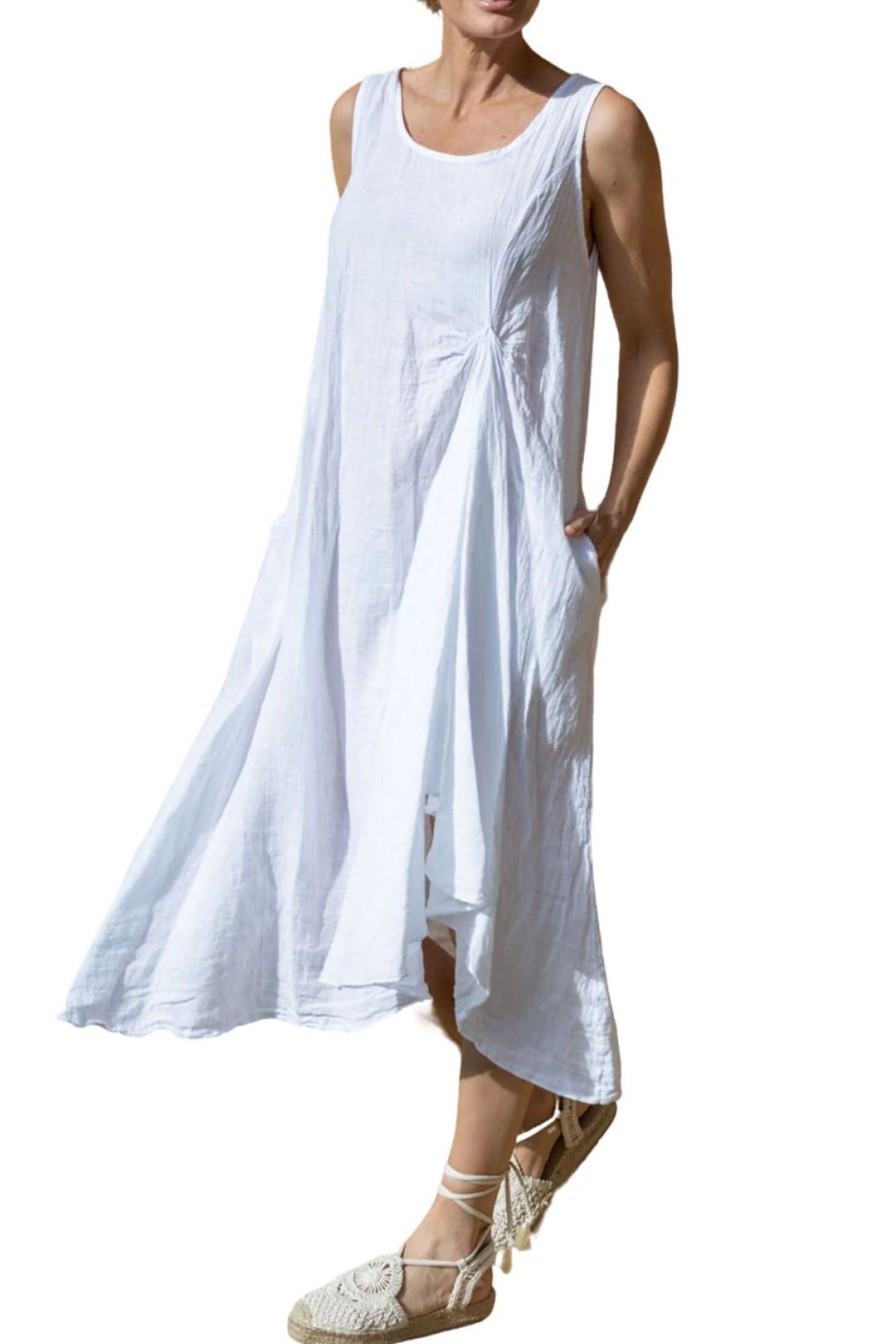 All Clothing The Italian Cartel | Mia Linen Dress | White | Ic43