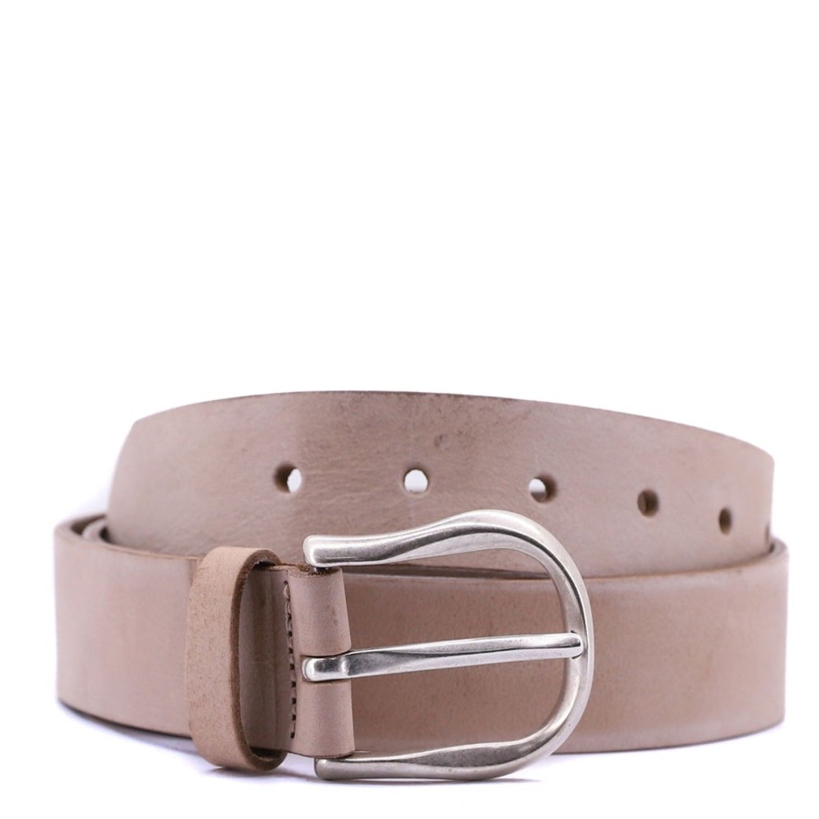 Accessories Vanzetti | Polished Silver Buckle Belt | Taupe