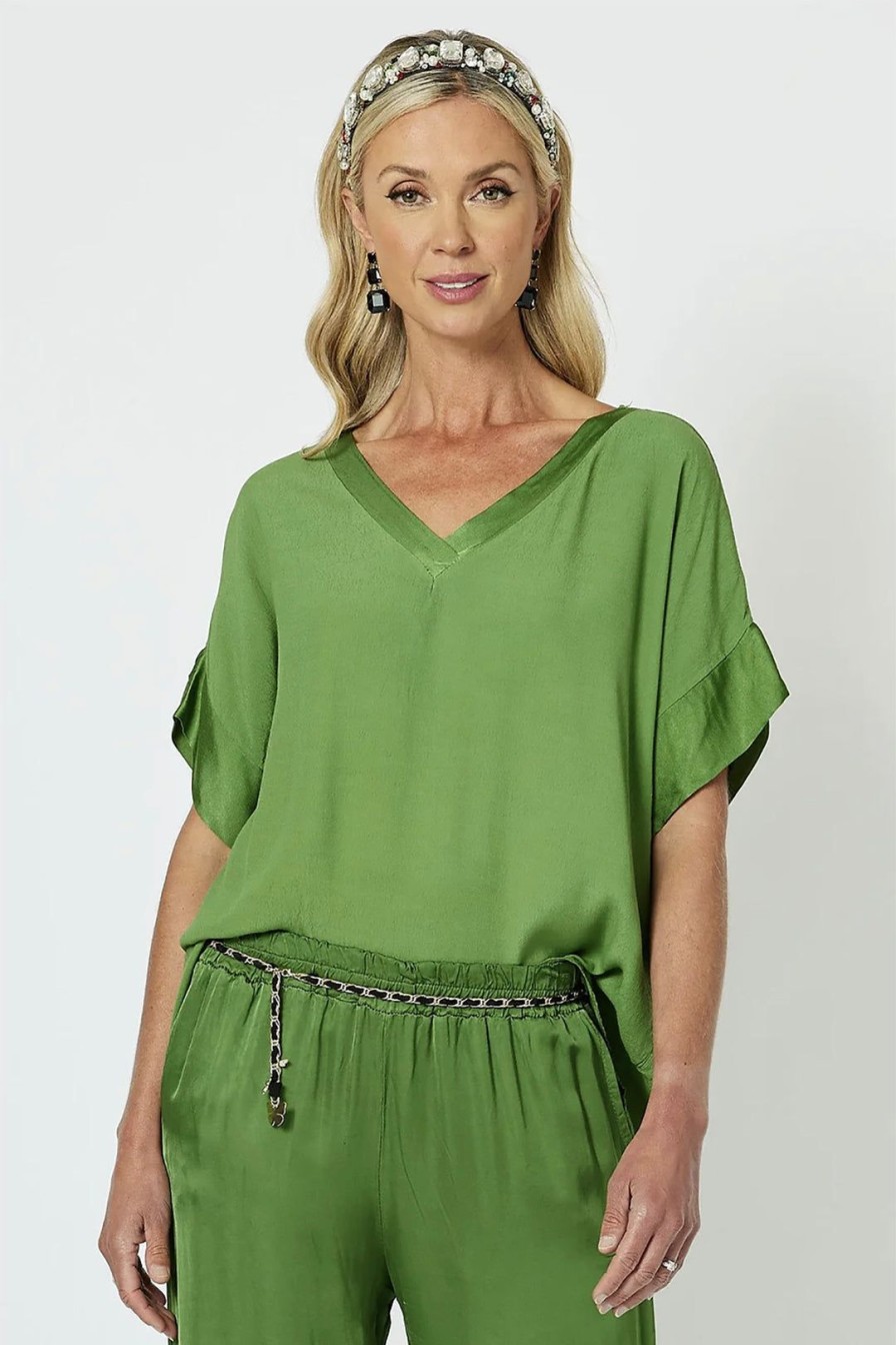 All Clothing Hammock & Vine | Louvre Top | Ivy | Hv21 Green