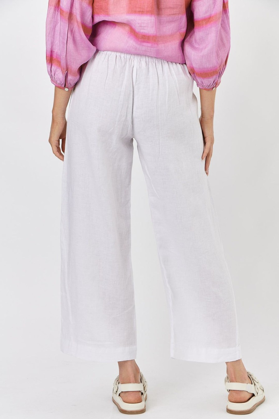 All Clothing Naturals By O & J | Hayley Linen Pant | White | Oj10