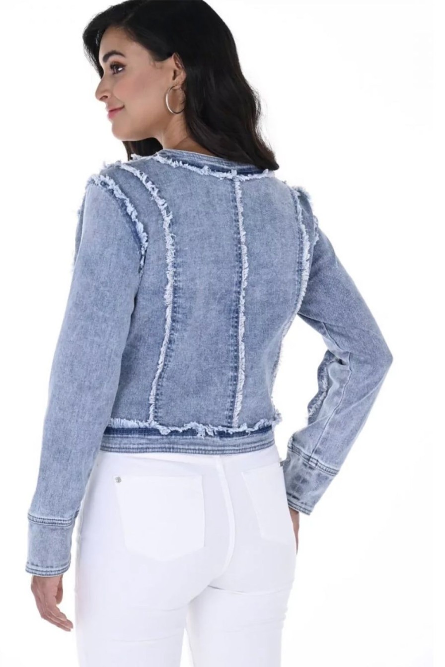 All Clothing Frank Lyman | Frayed Edge Denim Jacket - Fl44