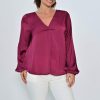 All Clothing Cali & Co | Sandra V Neck Top | | Cc1 Wine