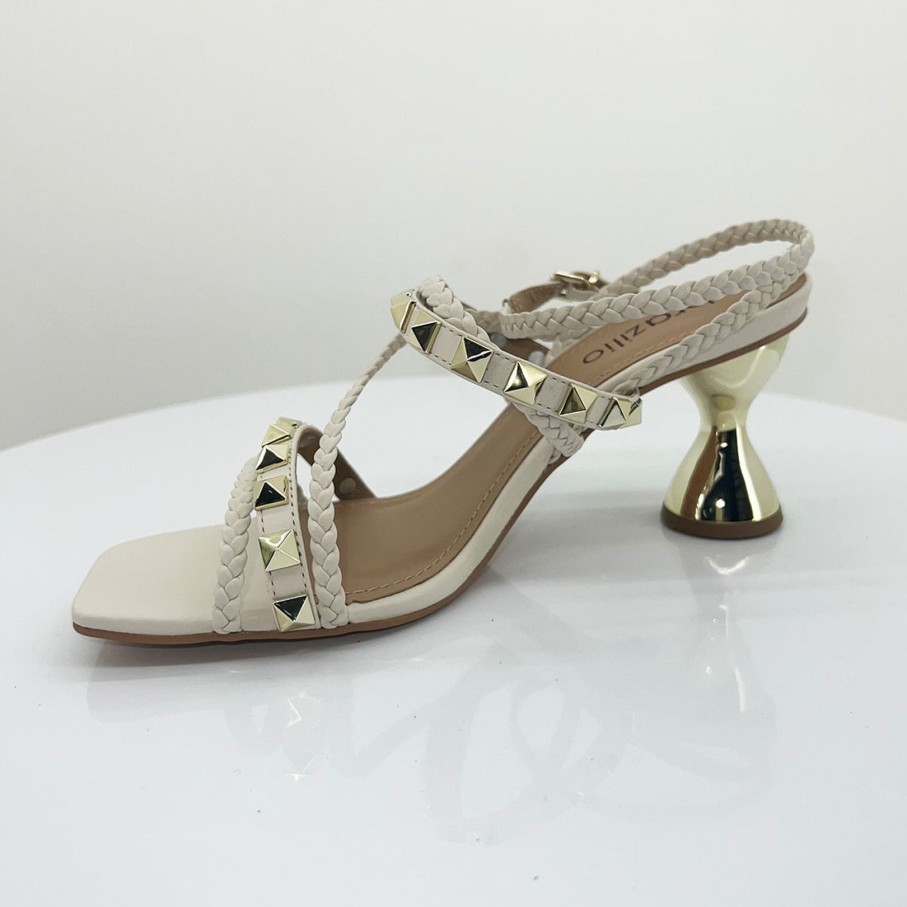 Shoes Brazilio | Ankle Strap Hourglass Heel | Bz3 Off White