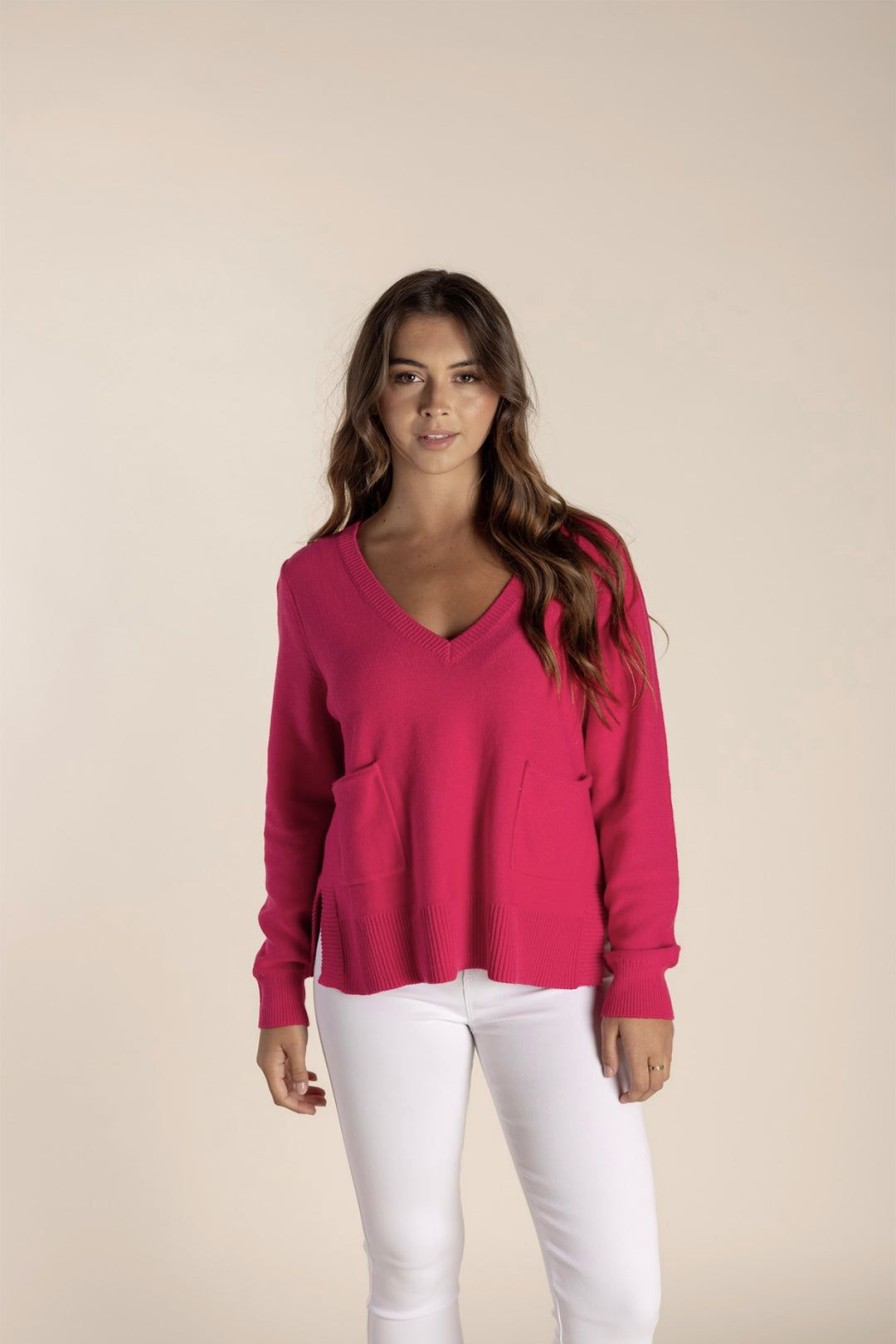 All Clothing Two-T's | Tamilo Pocket Sweater Tt11 Raspberry