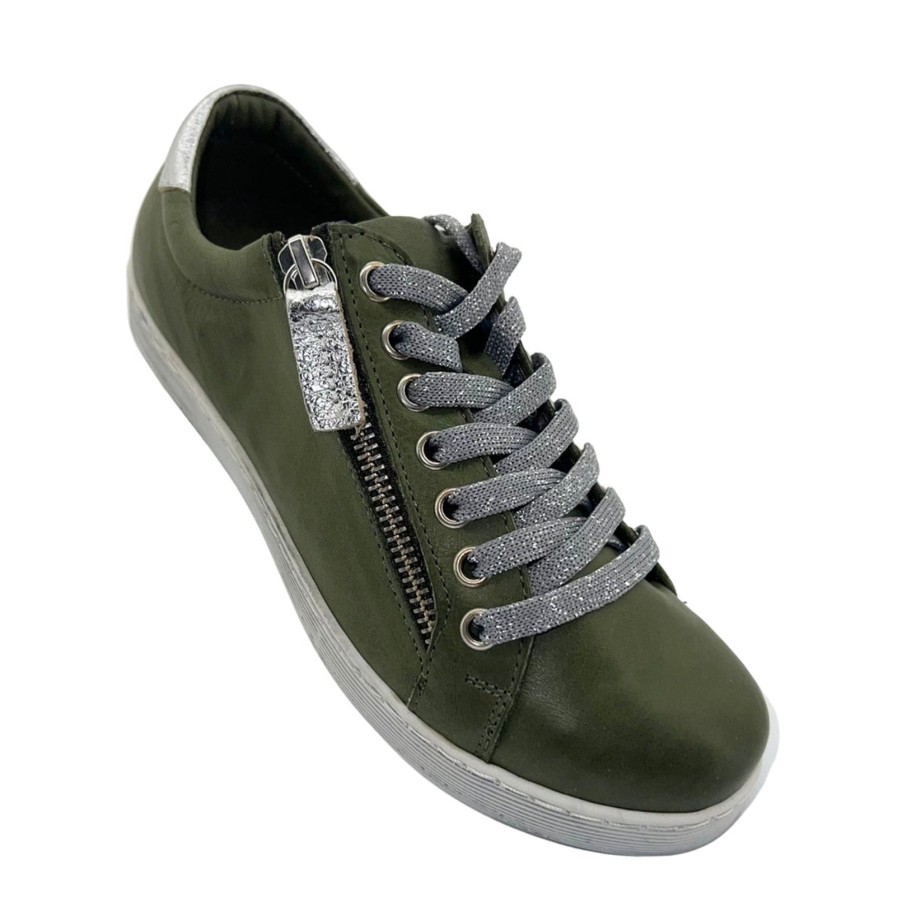 Shoes Rilassare | Token Sneaker | Olive/Silver | Rs11