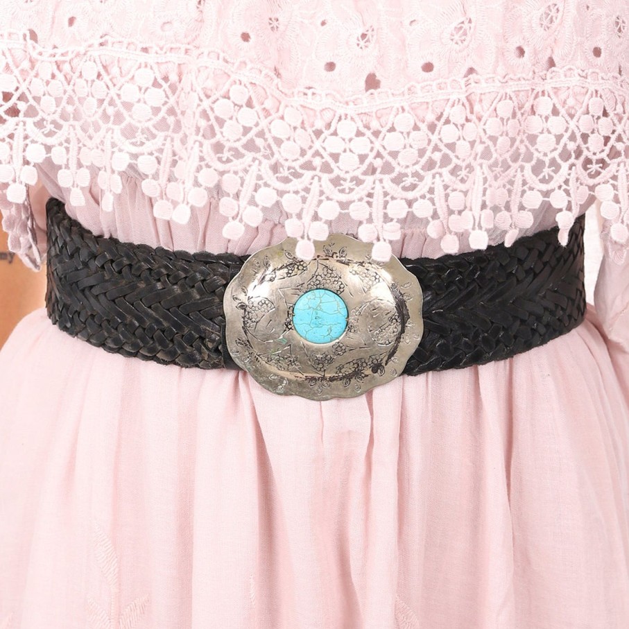 Accessories Miss June | Western Styled Leather Belt | Black