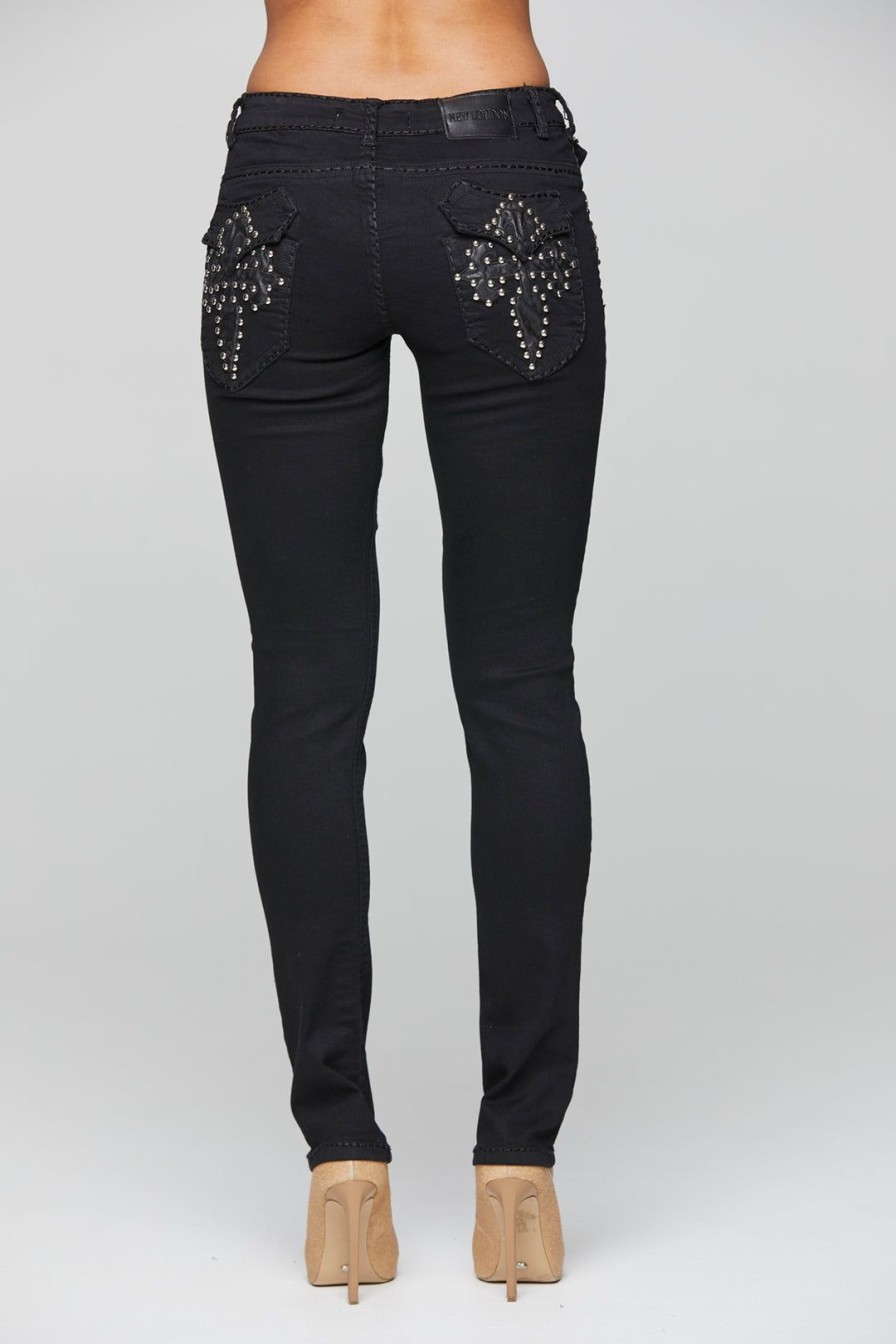 All Clothing New London Jeans | Nottingham Studded Jeans | Black | Nlj13