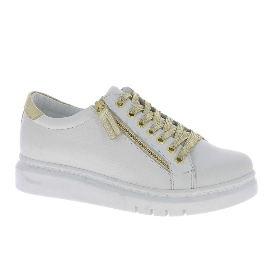 Shoes Rilassare | Tatter Fresh Sneaker | White/Gold | Rs3