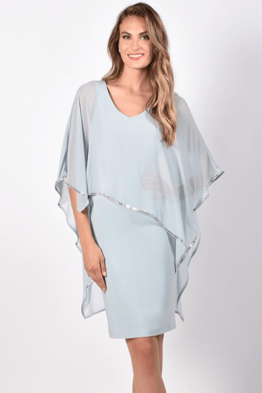 All Clothing Frank Lyman | Aquamist Chiffon Layer Dress | Light Blue | Fl99