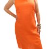 All Clothing See Saw | Cowl Neck Linen Dress | Sunset | Ss5 Orange