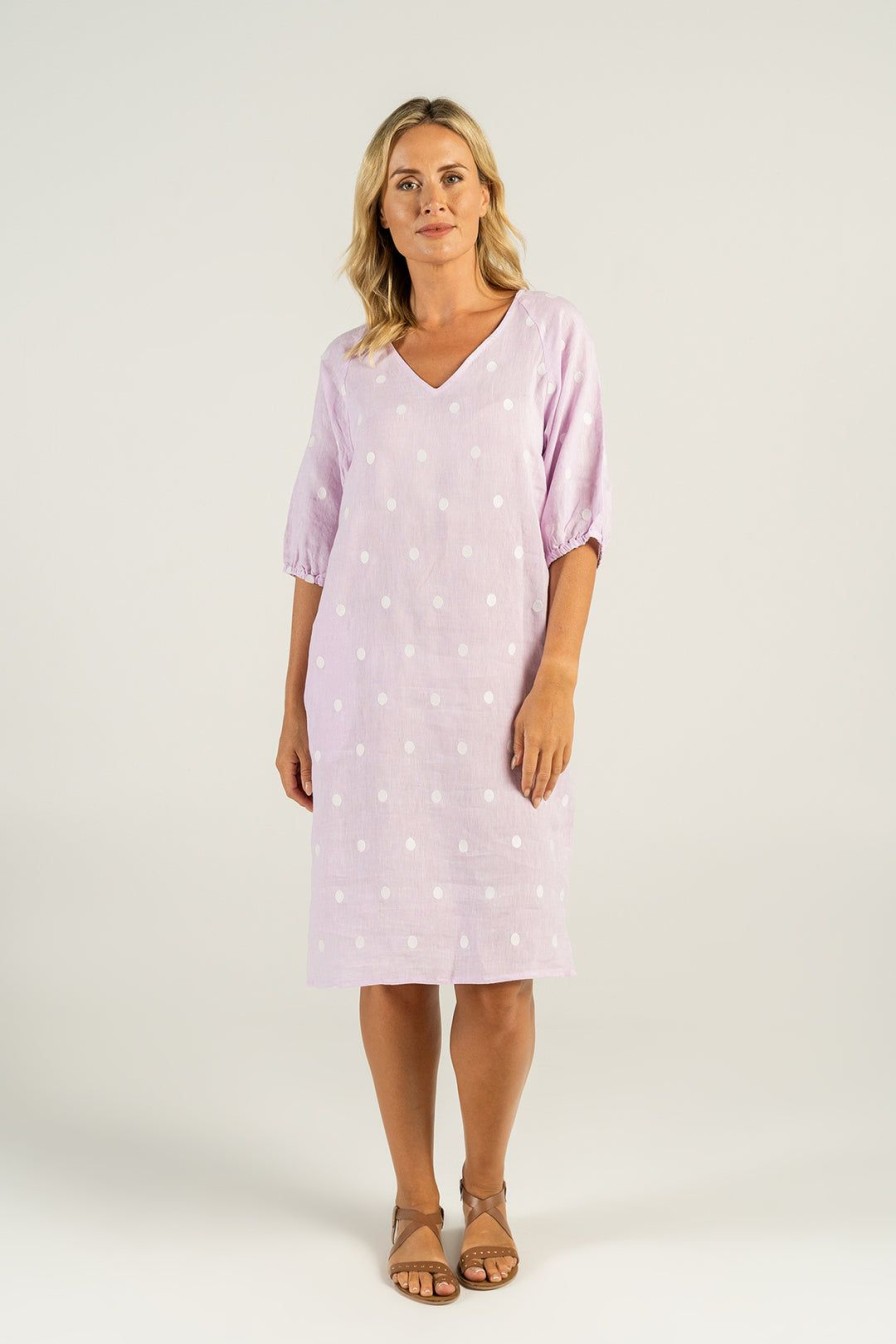 All Clothing See Saw | Luxe V-Neck Spot Dress | Ss46