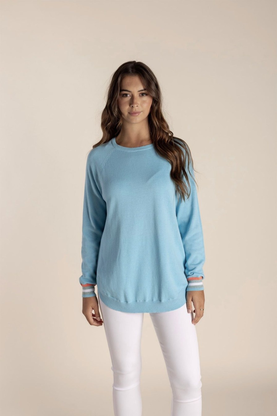 All Clothing Two-T's | Talia Scooped Hem Sweater - Turquoise - Tt28