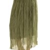 All Clothing Cindy G | Pleated Silk Jersey Skirt | Khaki | Cg40