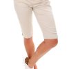 All Clothing Cafe Latte | Stretch Pull On Jean Short | | Cl4 Beige