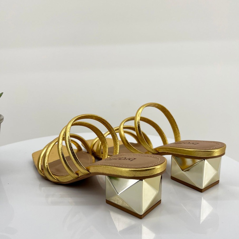 Shoes Brazilio | Double Strap Heel | Bz7 Gold