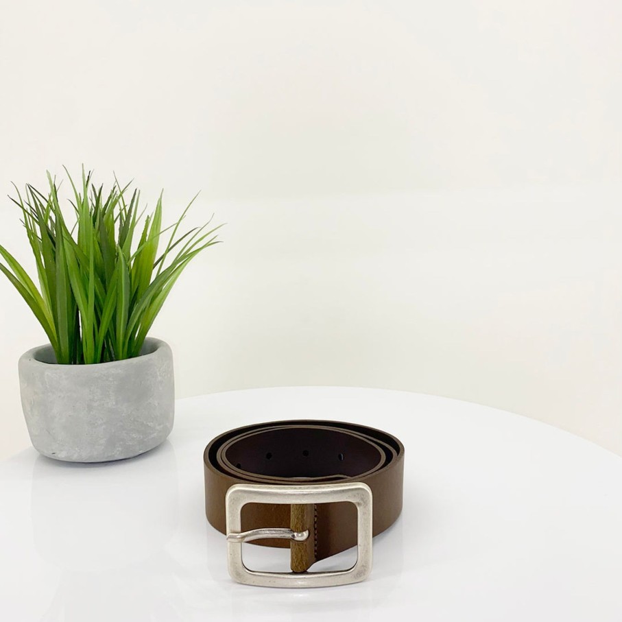 Accessories Vanzetti | Square Buckle Leather Belt | Baileys | V1