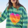 All Clothing Hammill + Co | Striped Heart Sweat - Green - Hc2