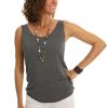 All Clothing Cindy G | Shimmer Knit Singlet | Cg16 Gunmetal