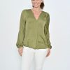 All Clothing Cali & Co | Sandra V Neck Top | | Cc1 Khaki