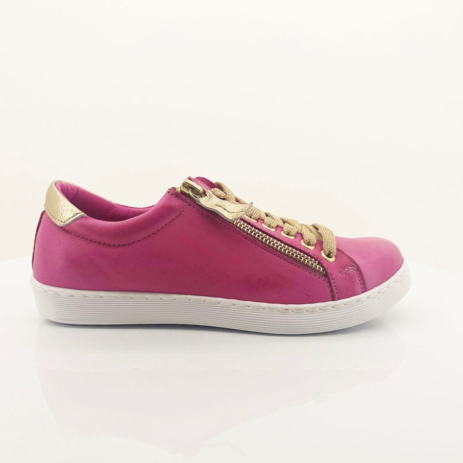 Shoes Rilassare | Token Sneaker Duo | Fuxia & Gold | Rs1