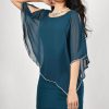 All Clothing Frank Lyman | Jewelled Cape Dress | Green | Fl96