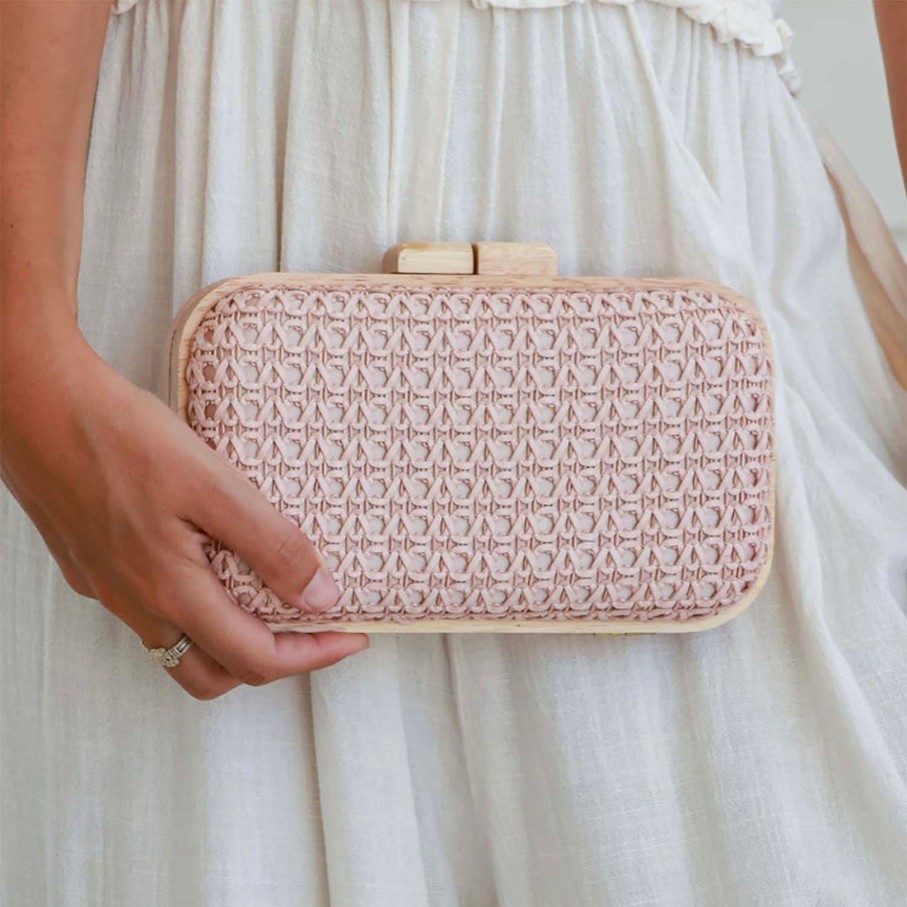 Accessories Spice Up | Timber Frame Clutch Bag | Blush