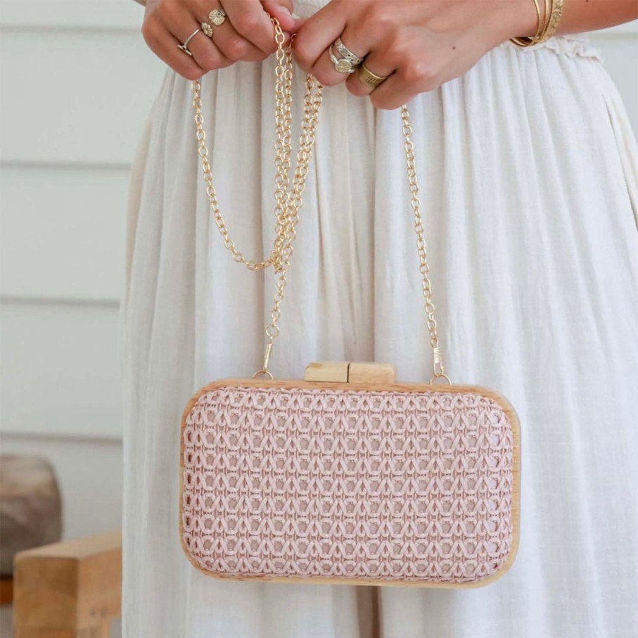 Accessories Spice Up | Timber Frame Clutch Bag | Blush