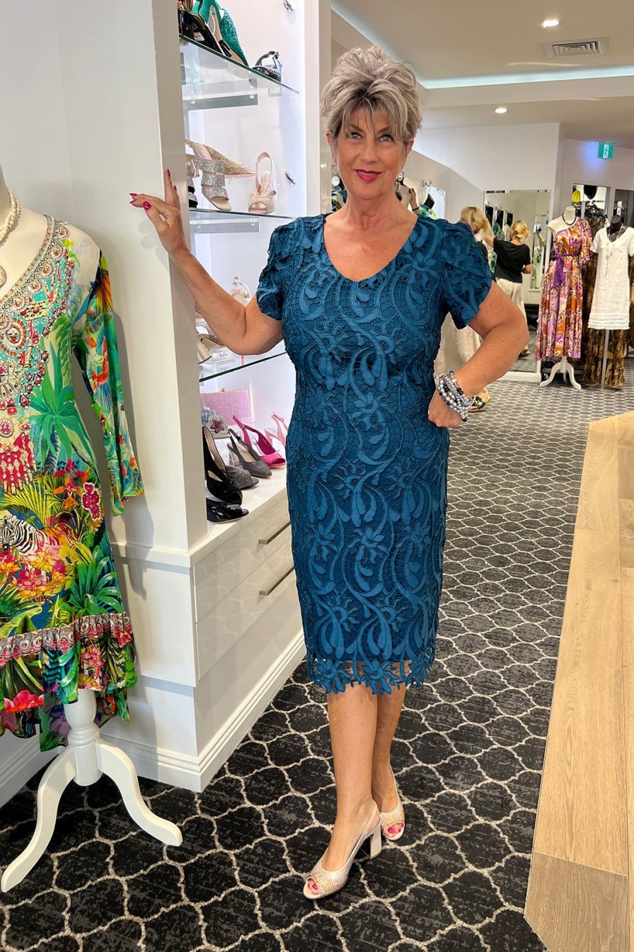 All Clothing Frank Lyman | Chantelle Dress | Teal | Fl29