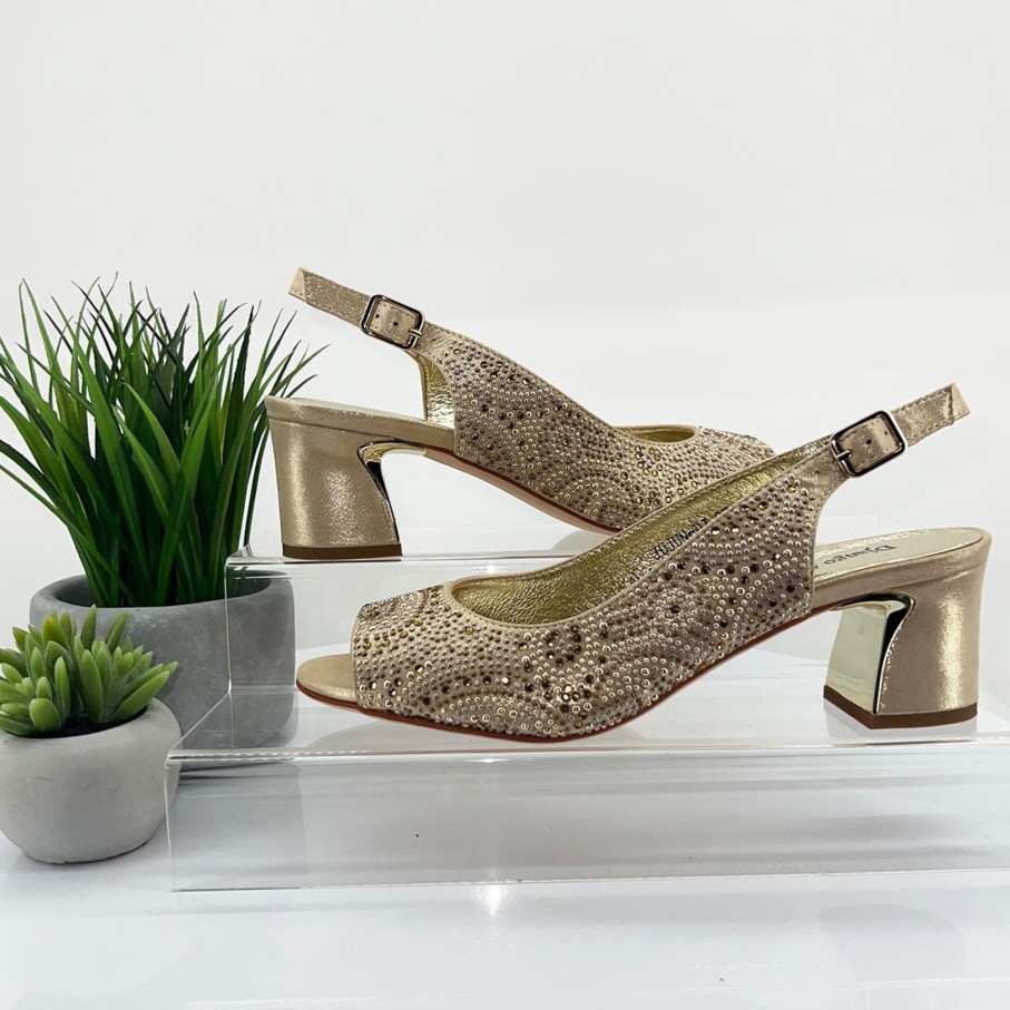 Shoes Django & Juliette | Jujun Heel | Gold Shimmer | Dj36