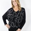 All Clothing Frank Lyman | Diamond Swirl Sweater | Fl34 Black