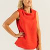 All Clothing See Saw | Cowl Neck Top - Ss1 Red