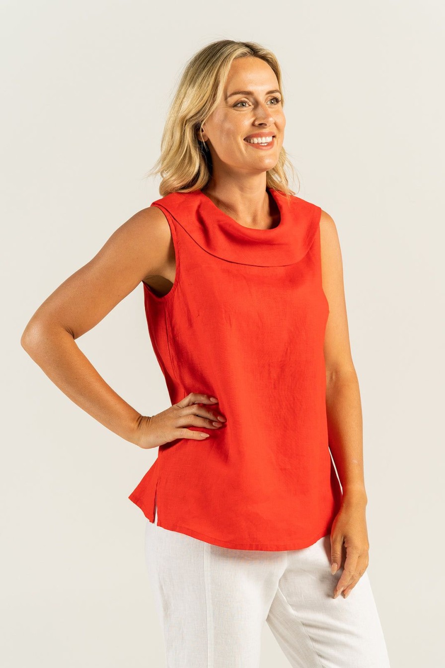 All Clothing See Saw | Cowl Neck Top - Ss1 Red