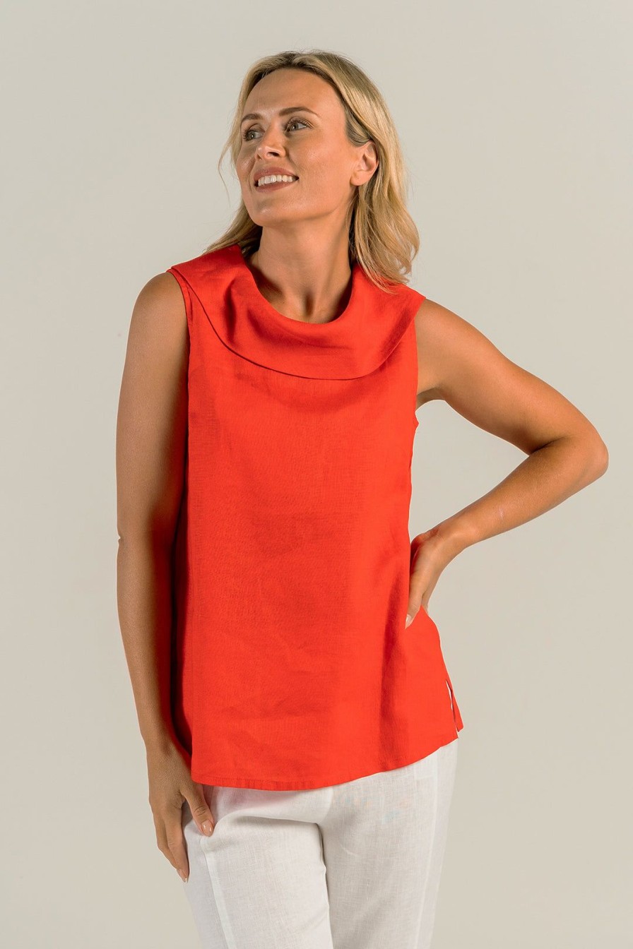 All Clothing See Saw | Cowl Neck Top - Ss1 Red