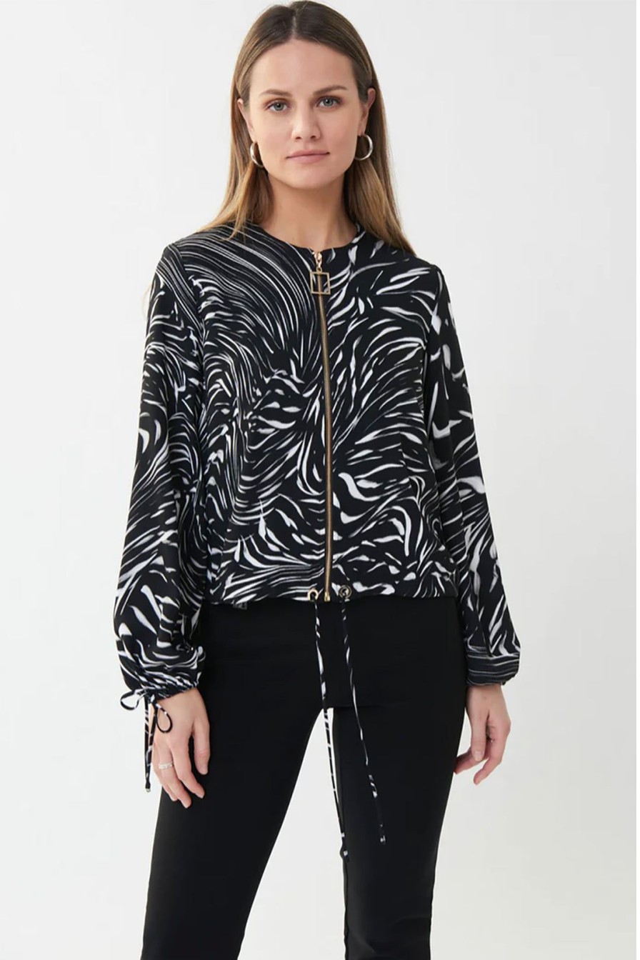 All Clothing Joseph Ribkoff | Animal Print Design Jacket | Jr147 Black