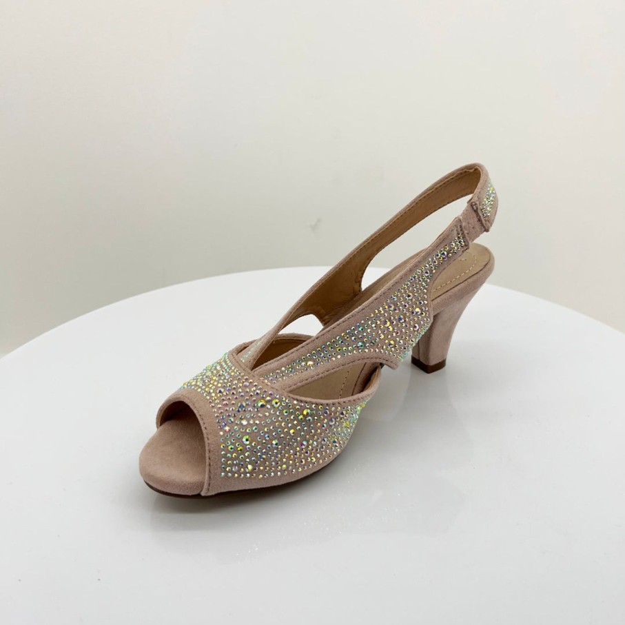 Shoes Clarice | Emily Shimmer Heel | Champagne Micro | C3