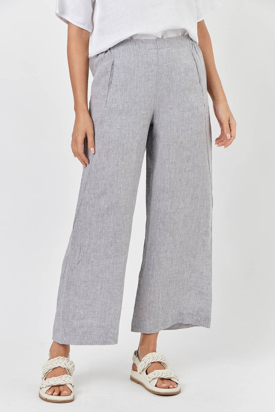 All Clothing Naturals By O & J | Hayley Linen Pant | Smoke | Oj10